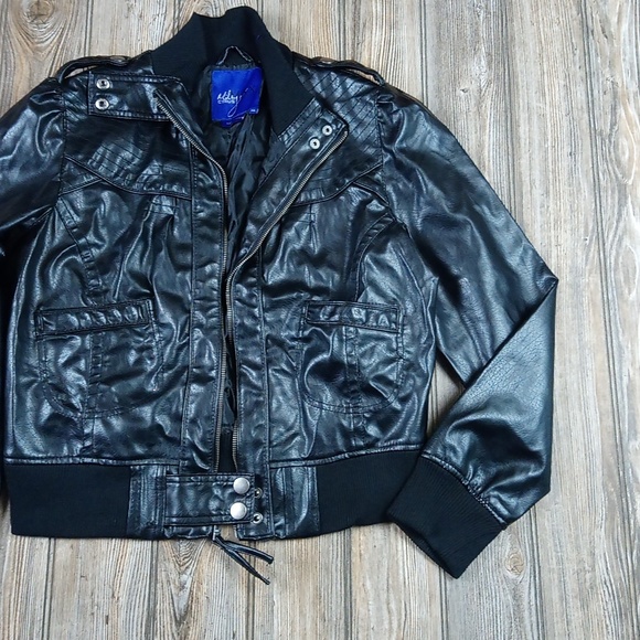 Black Faux Leather Moto Jacket - Picture 3 of 16